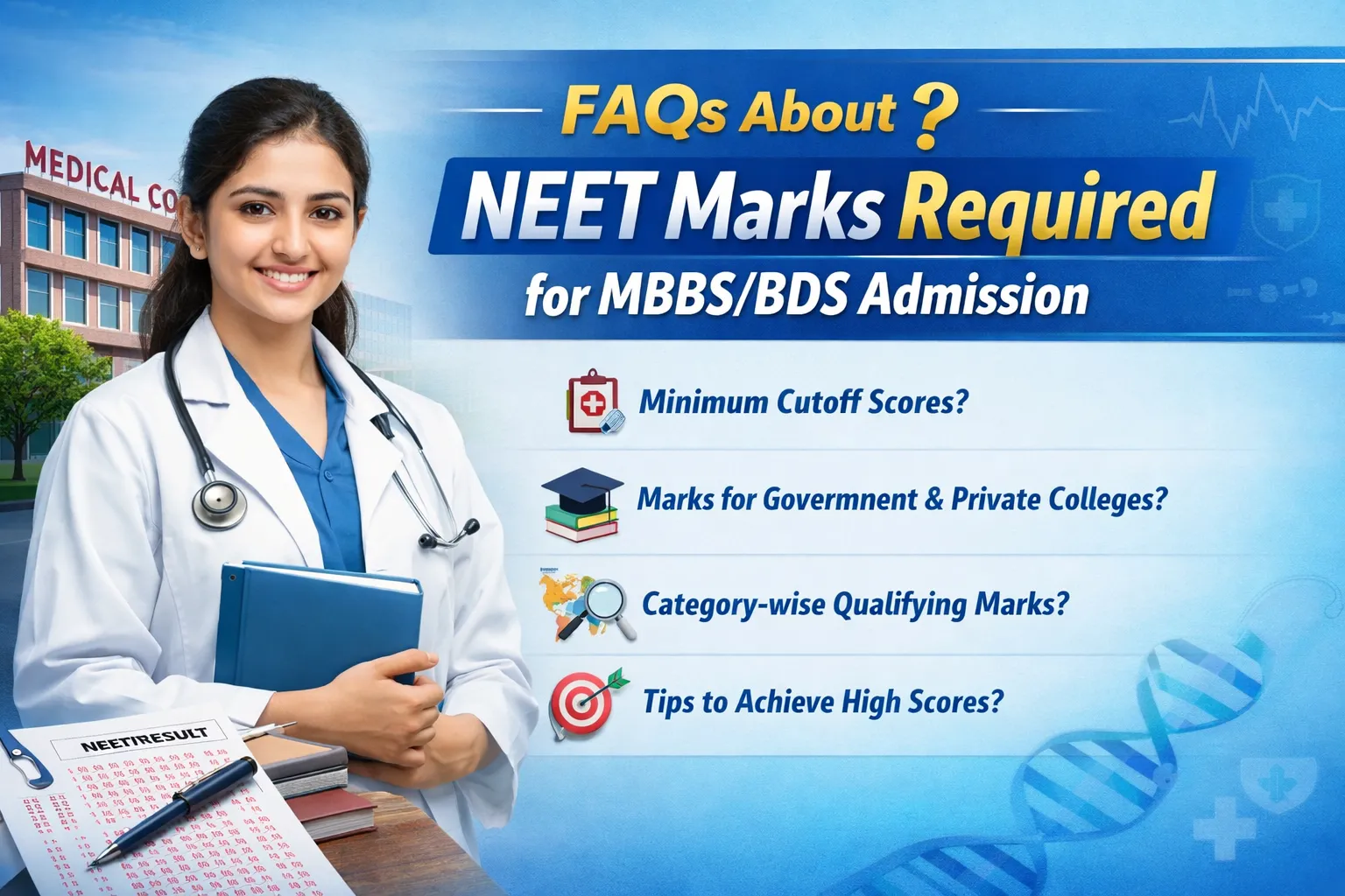 FAQs About NEET Marks Required for MBBS/BDS Admission
